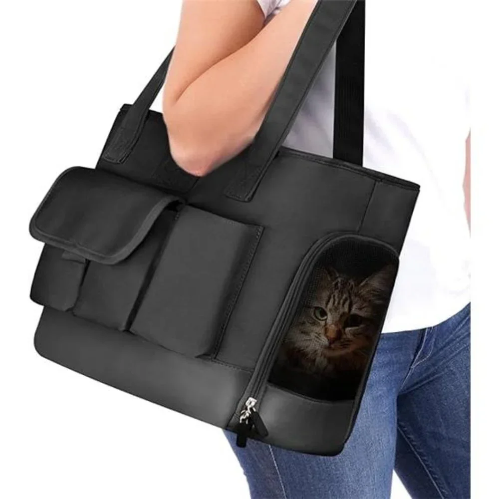 Cat Carrier, Dog Carrier, Pet Carrier, Foldable Waterproof Premium PU Leather
